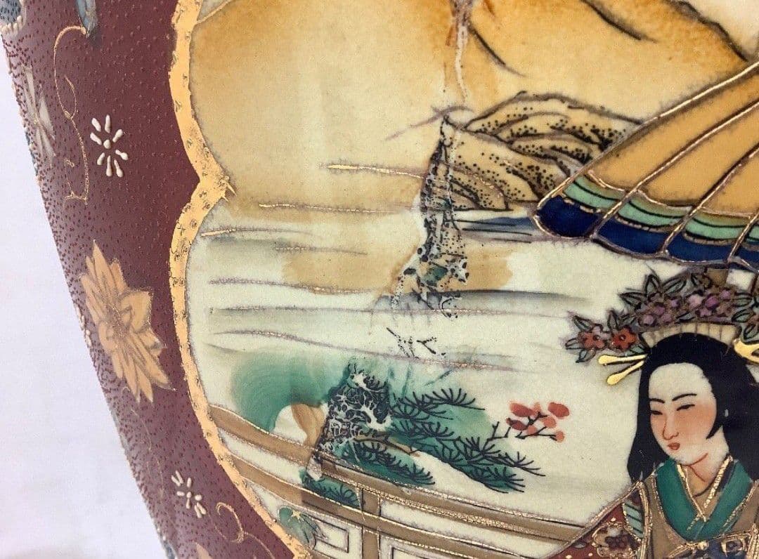 【レア 超大型 美品】薩摩焼 沈降壺 高さ約130cm 花瓶 古中国 飾り壺 1