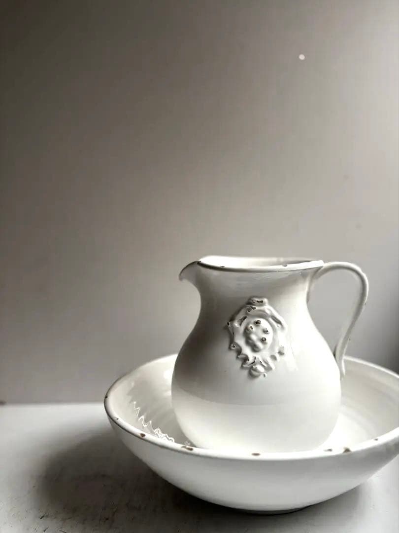 795 フランスアンティーク 雰囲気あるピッチャー&ボウル 蚤の市購入 パリ