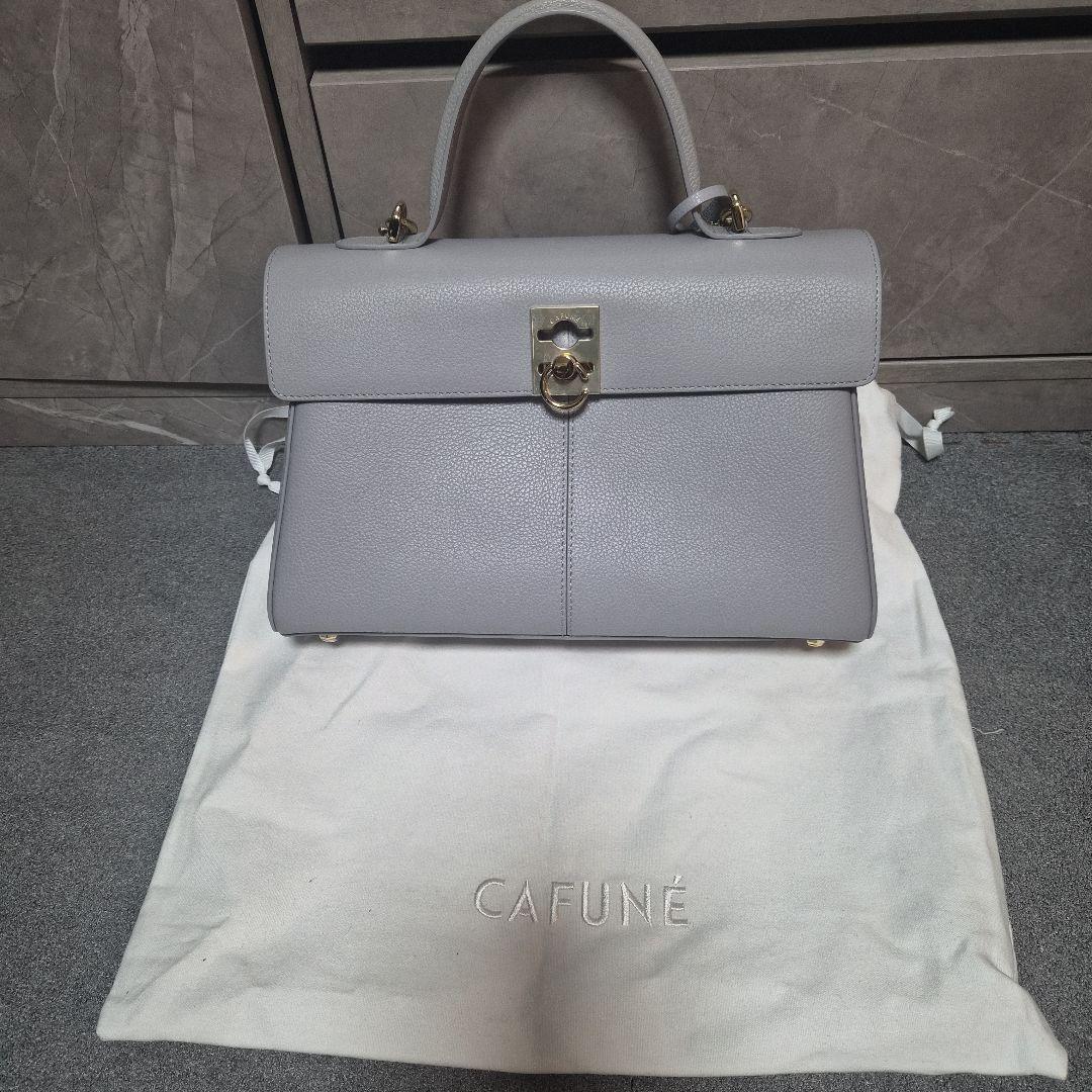 CAFUNÉ ブルーグレー レザー ショルダーバッグ