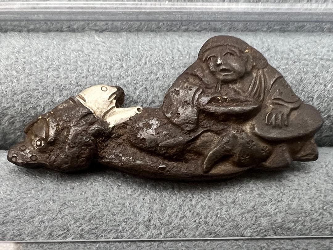 【海】江戸明治期　金具　龍　獅子　蛍文など　５点セット　金銀象嵌　銅鉄製　骨董品