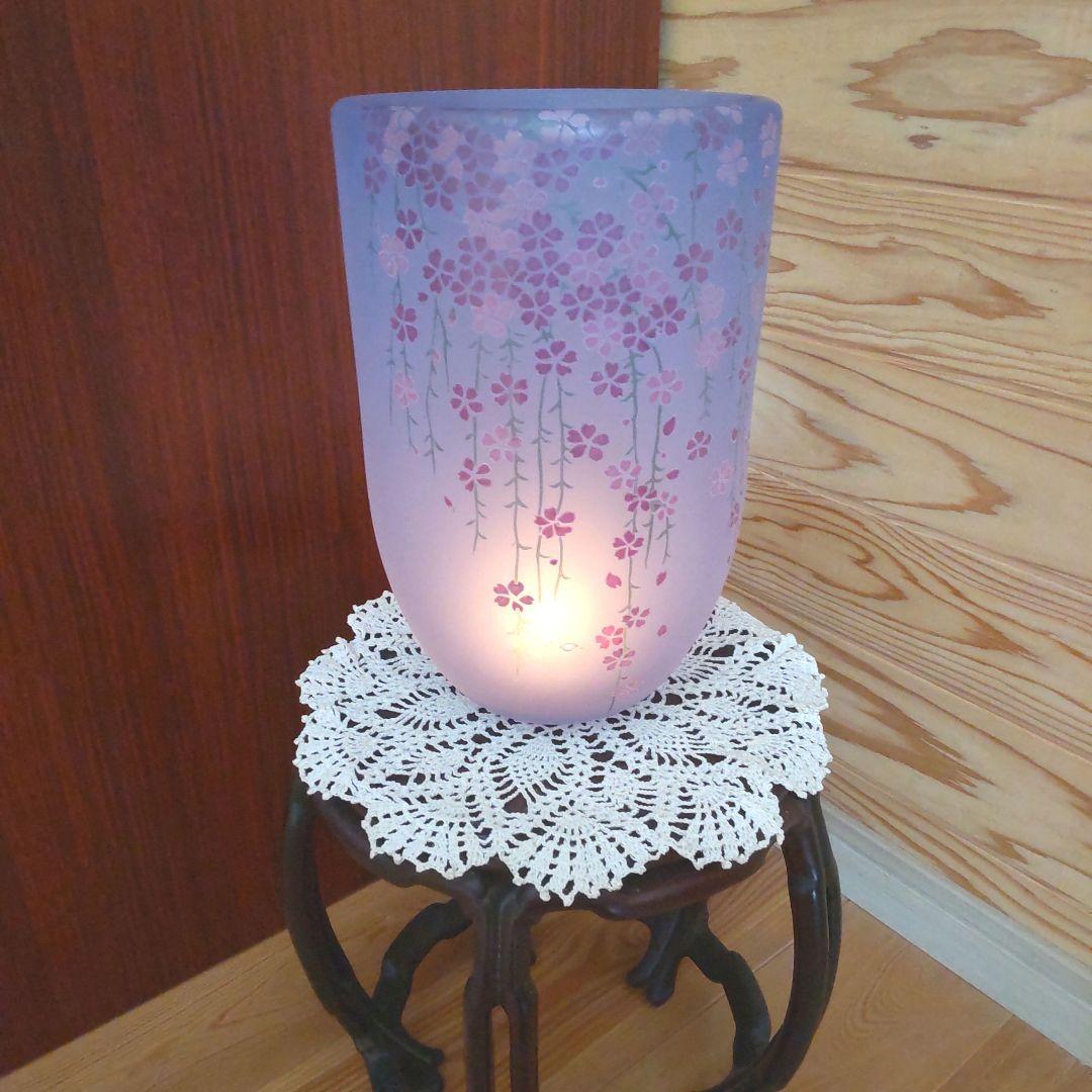 枝垂れ桜　ガラス工芸　花入れ　花びん　フラワーベース