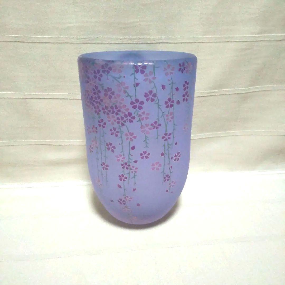 枝垂れ桜　ガラス工芸　花入れ　花びん　フラワーベース