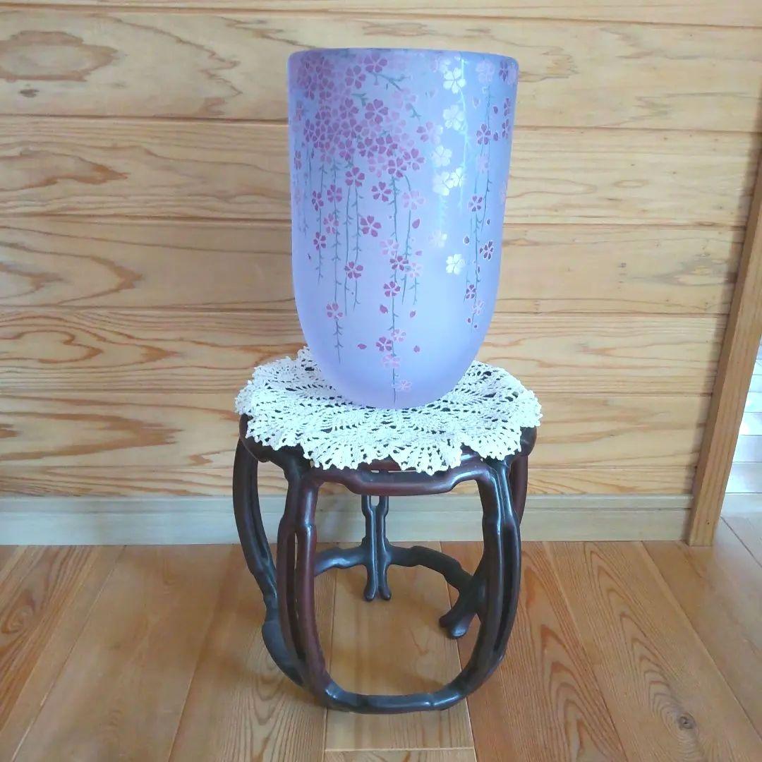 枝垂れ桜　ガラス工芸　花入れ　花びん　フラワーベース