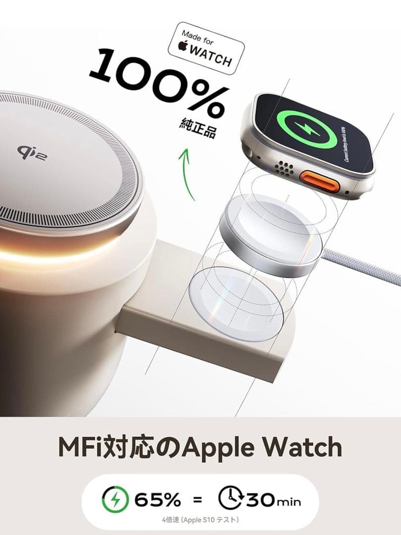 新品 THREEKEY 4in1 MFI PSE認証 ワイヤレス充電器 おしゃれ