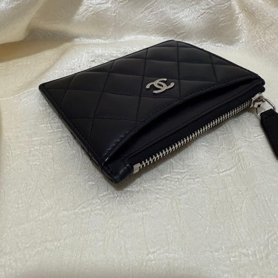 CHANELシャネル ココマーク マトラッセ ラムスキン カードケース 財布