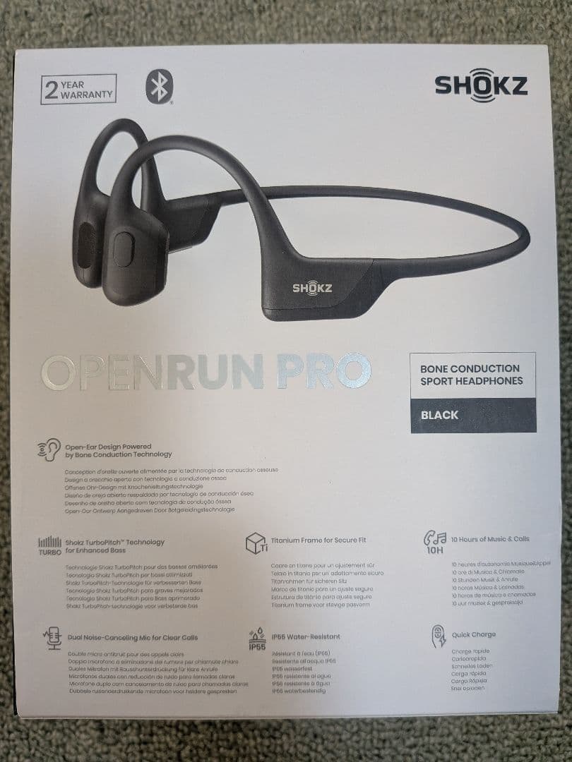 SHOKZ OPENRUN PRO 骨伝導イヤホン ブラック