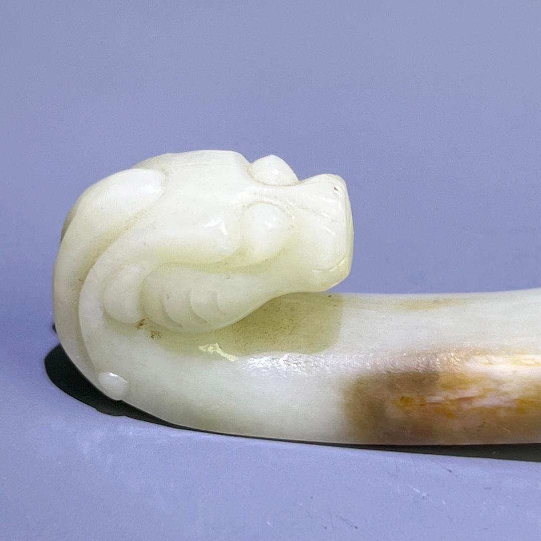 白玉龍帯鉤 清代 和田玉 古玉 古玉擺件 中国古玩 中国美術 唐物骨董 A912