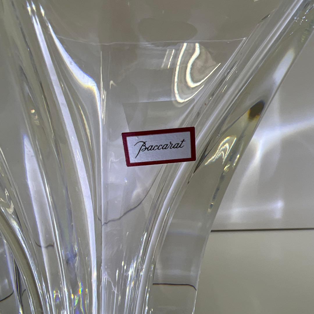 ☆洋3 バカラ　大花瓶　共箱　高さ約20㎝　東Y7-1020④