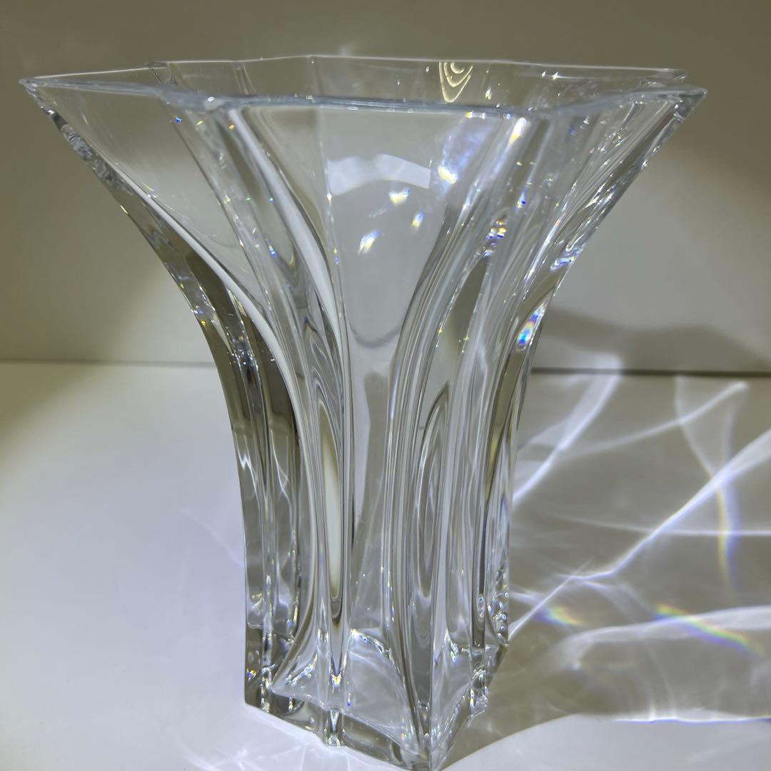 ☆洋3 バカラ　大花瓶　共箱　高さ約20㎝　東Y7-1020④