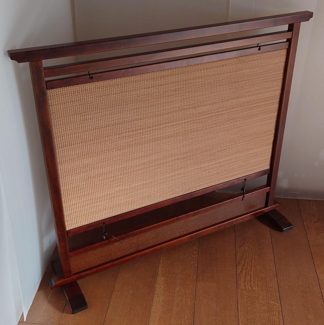 衝立　間仕切り　和風スダレ調衝立　天然竹ヒゴタペストリー調間仕切り　１台限定