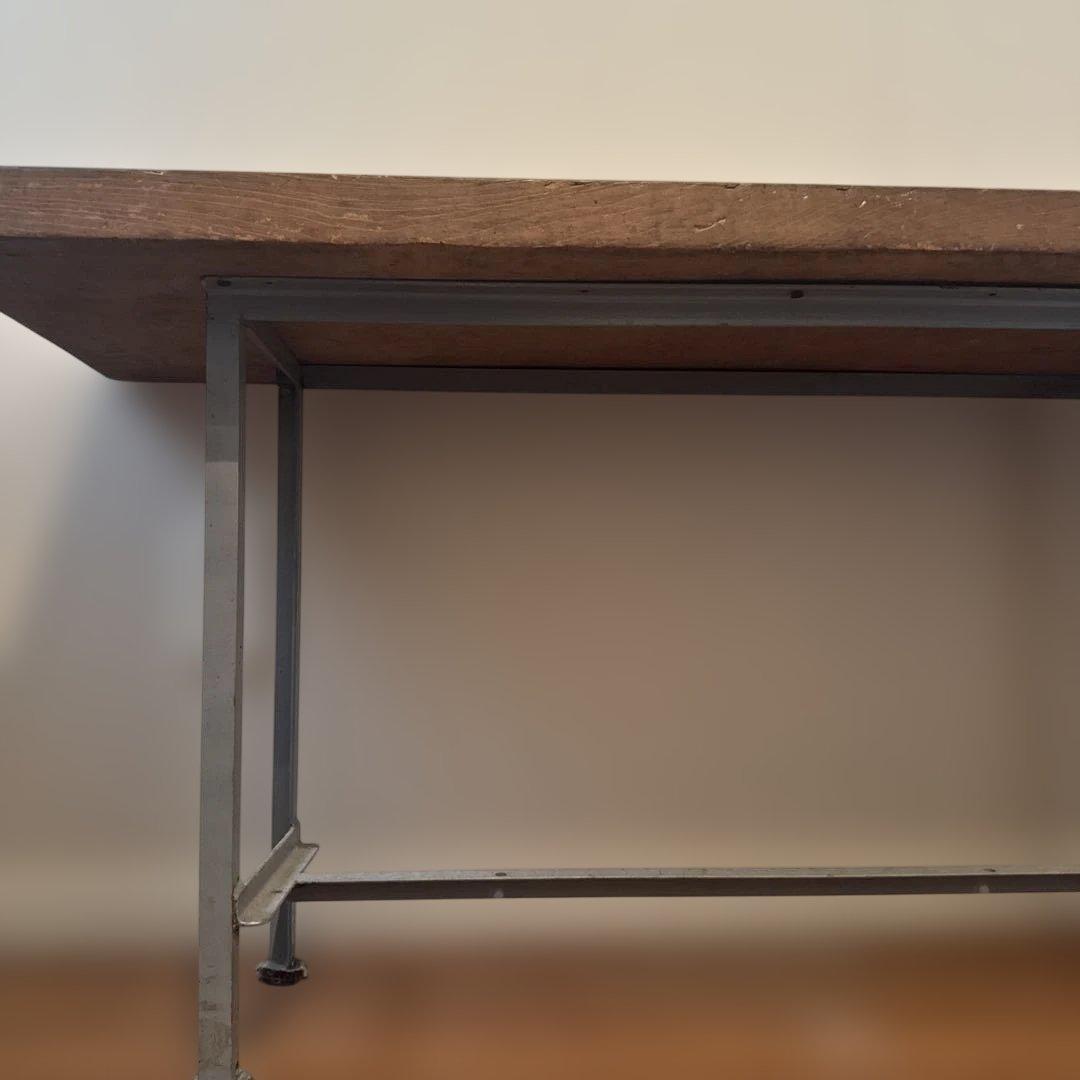 木製テーブル 金属脚付き 102cm