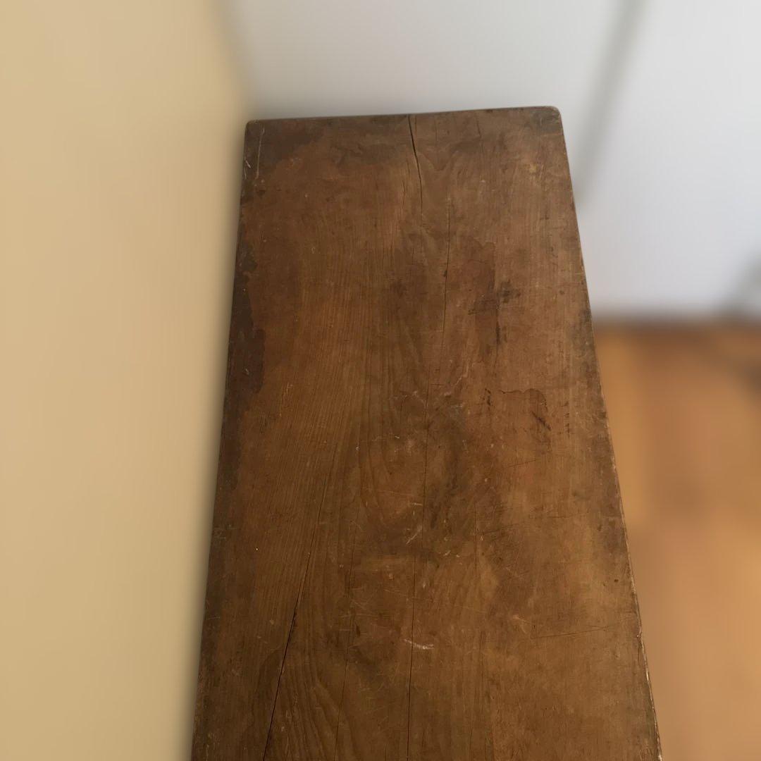 木製テーブル 金属脚付き 102cm