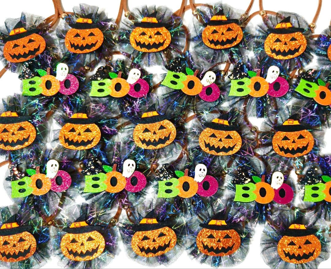 業務用フェルトトリミングチョーカー　リボン　10月　ハロウィン　ペットサロン