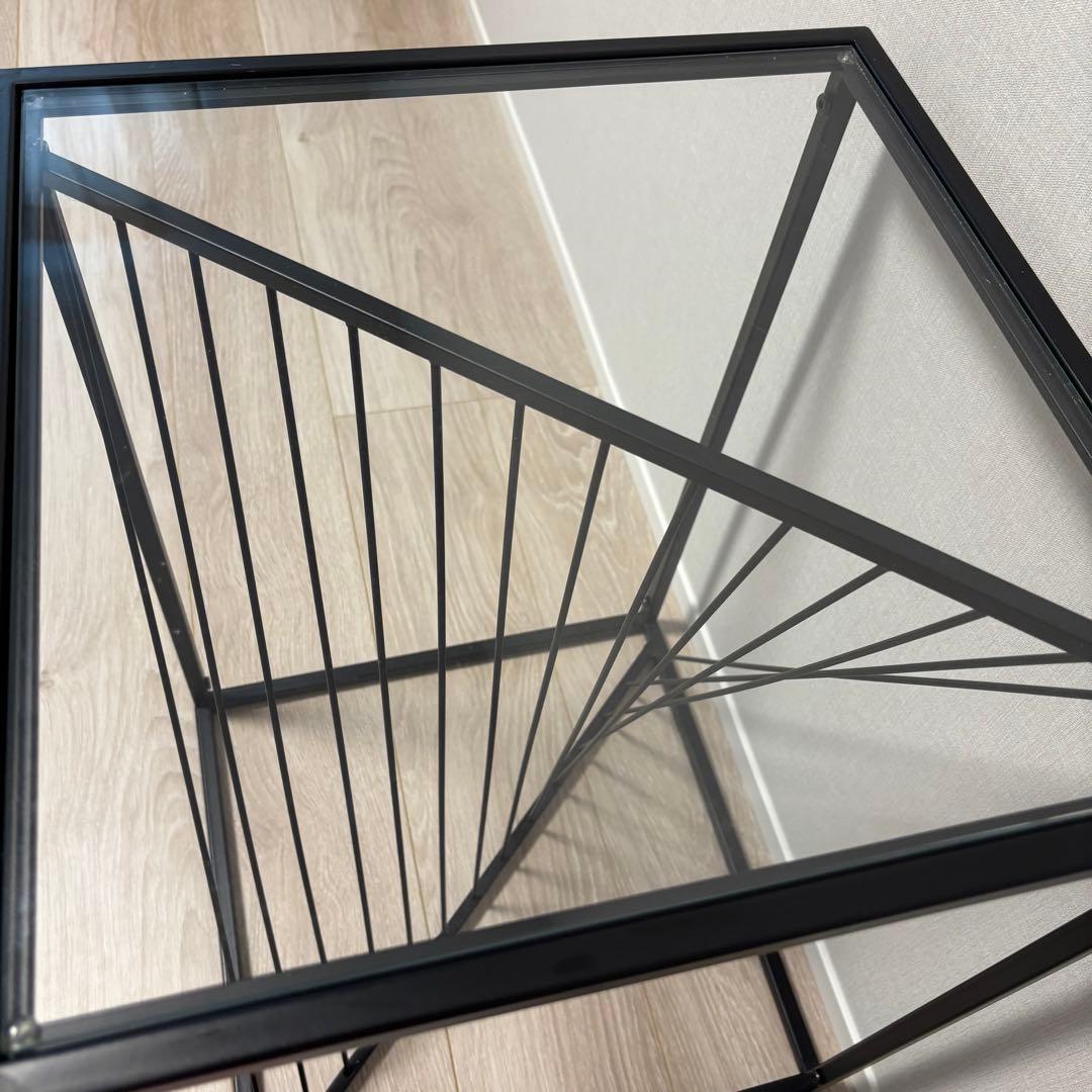 KARE 幾何学的デザイン ブラックサイドテーブル