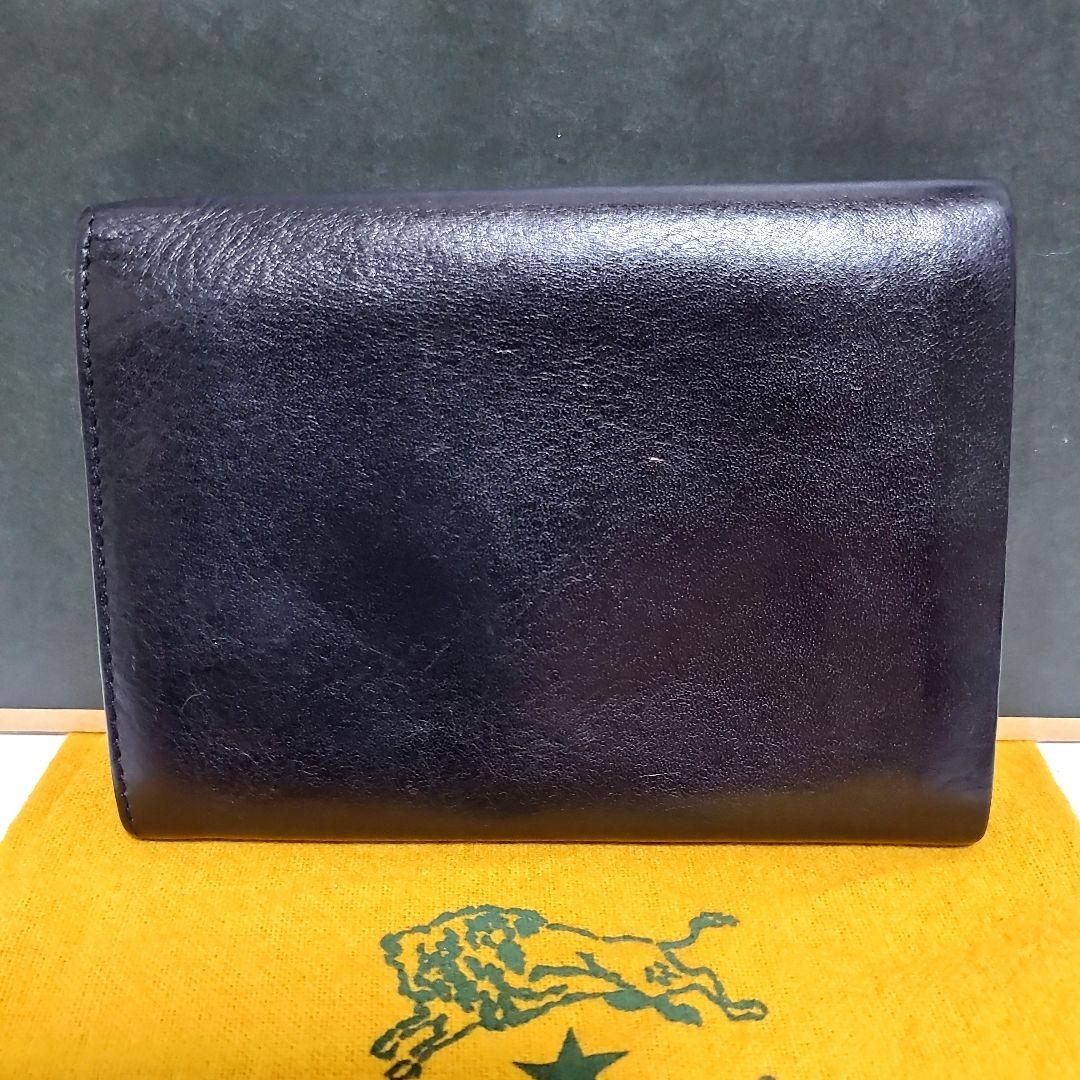 正規品　IL BISONTE　イルビゾンテ　二つ折り財布　ブラック　良品フラップ
