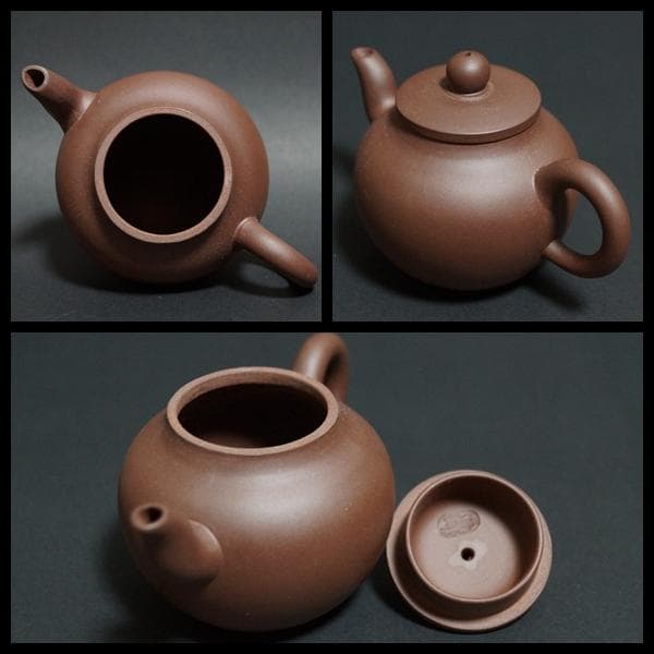 煎茶道具 中国工芸美術師 馮煉造 紫砂壺 原鉱泥手造り急須 朱泥後手急須 茶器