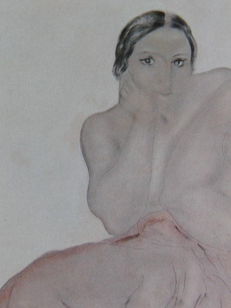 藤田嗣治、【二人の少女】、希少な額装用画集より、厳選、新品額装、マット額装付