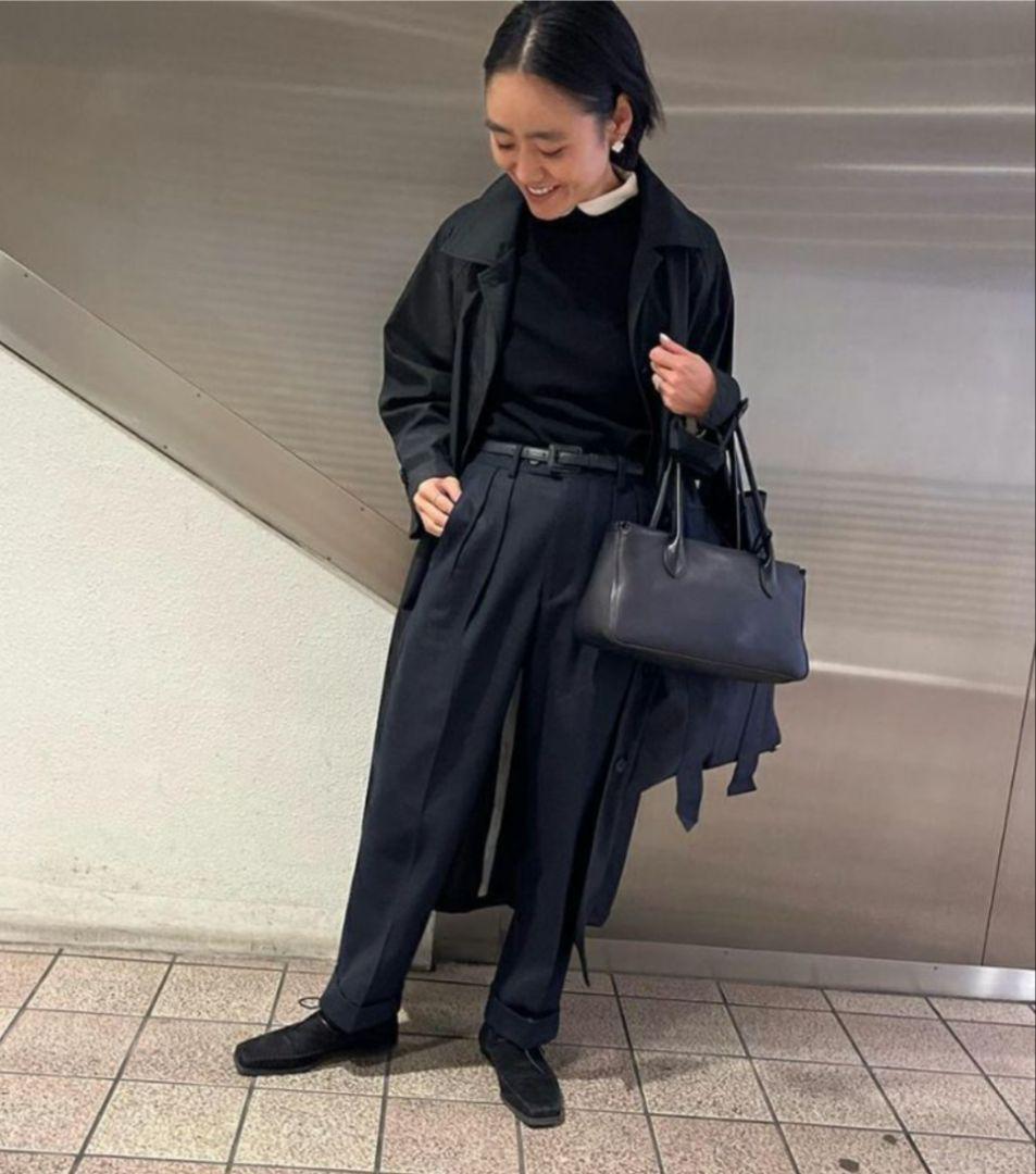 【COUDRE 】レザーベルト　CD132　黒　SIZE:S 　金子綾