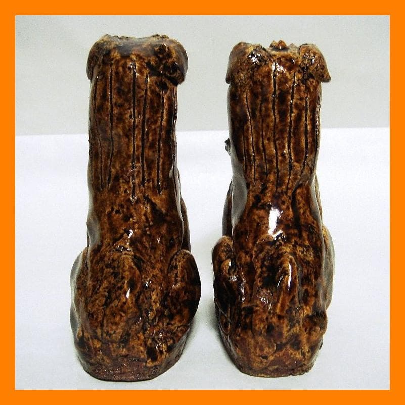 915『獅子狛犬 阿吽一対』　/骨董品 古美術 古道具 アンティーク