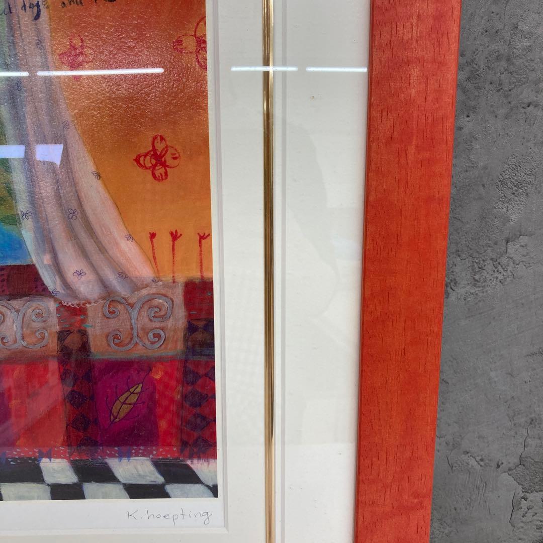 カレン ホイプティング お外大好き ジクレー デジタル版画 額縁付き