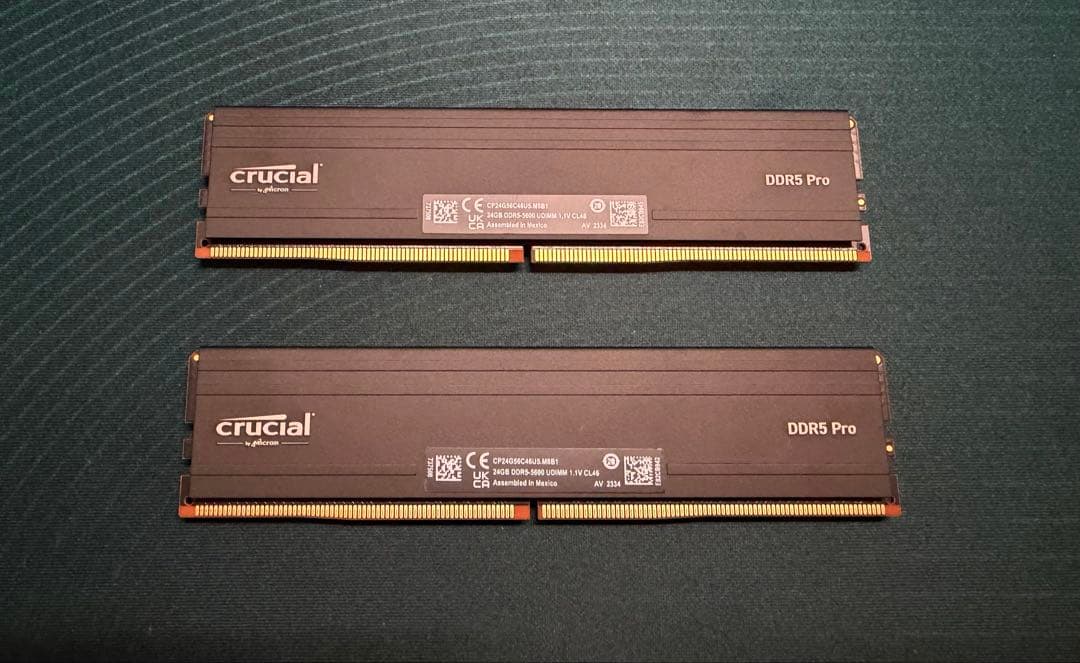メモリー crucial DDR5 Pro 48GB (2x24GB) 5600MT/s