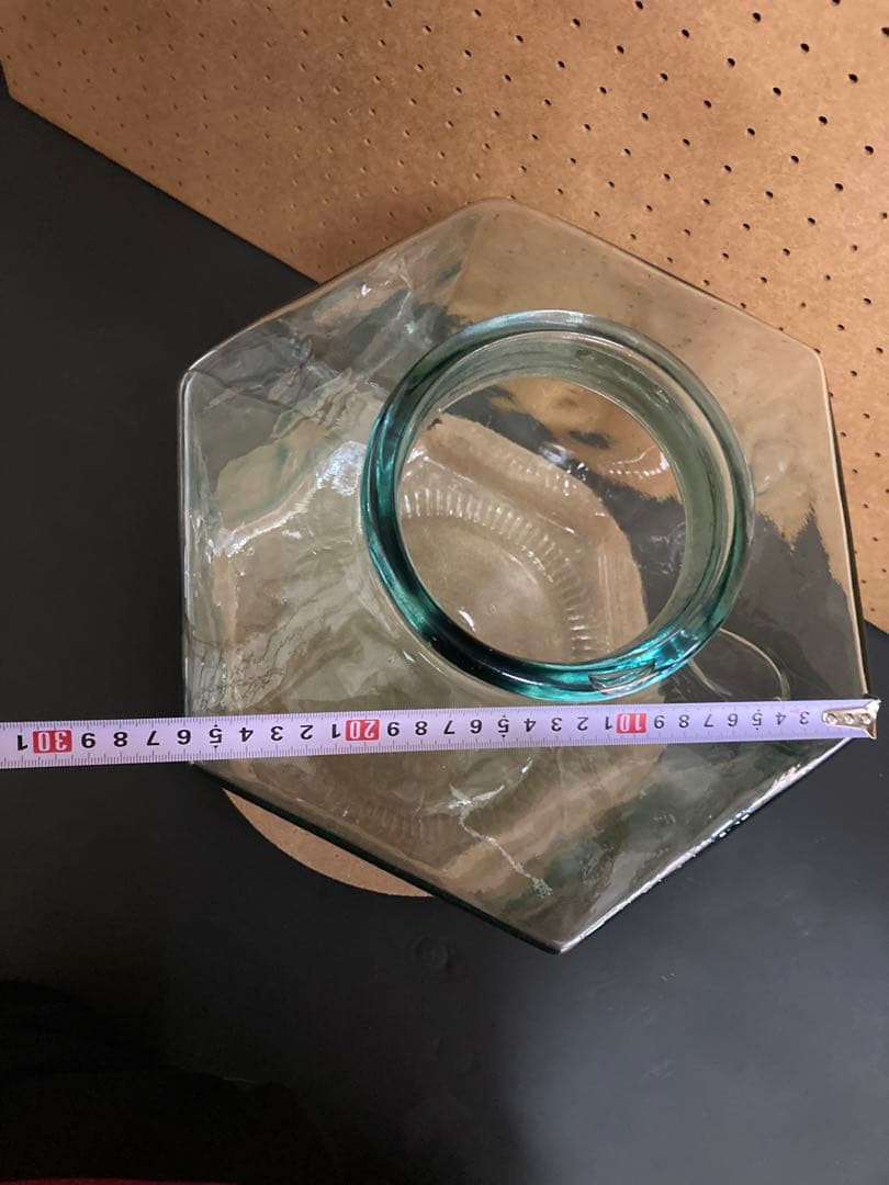 大きいサイズ■六角形ガラス容器 口径約10cm