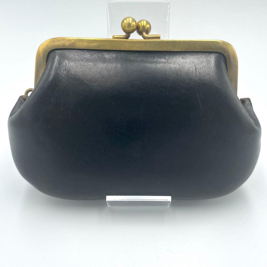 N25 コンパクトウォレット 財布 がま口 レザー ブラック