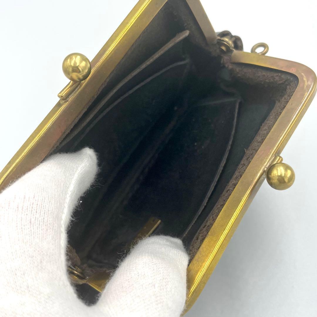 N25 コンパクトウォレット 財布 がま口 レザー ブラック