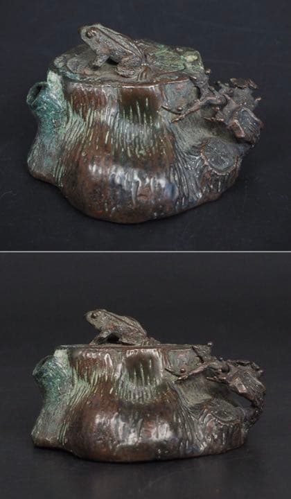 送料無料　細密古銅水滴　大珍品　木箱　書道具文房四宝