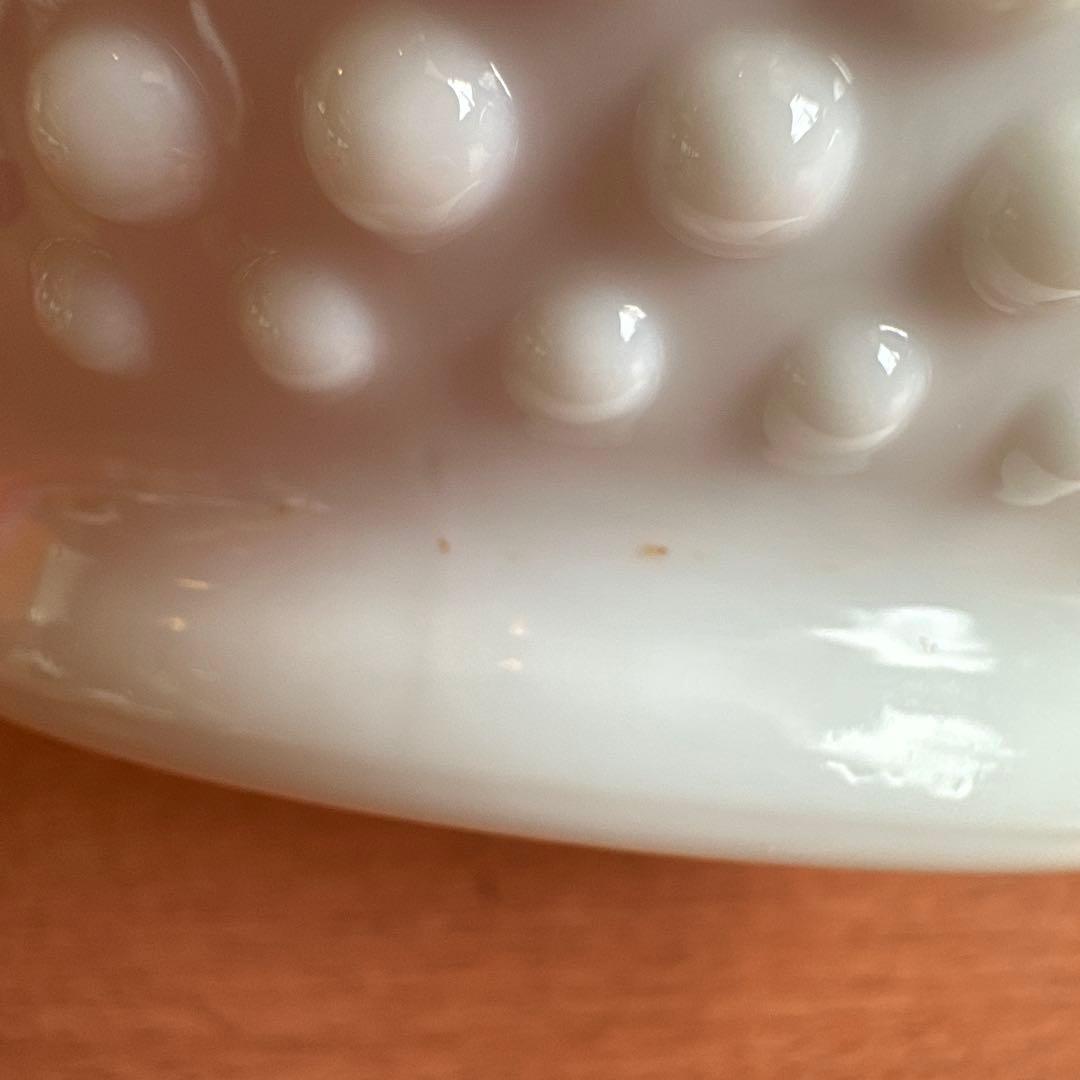 フェントン ミルクガラス ボブネイル ピーチブロウ 13×14cm 極美品