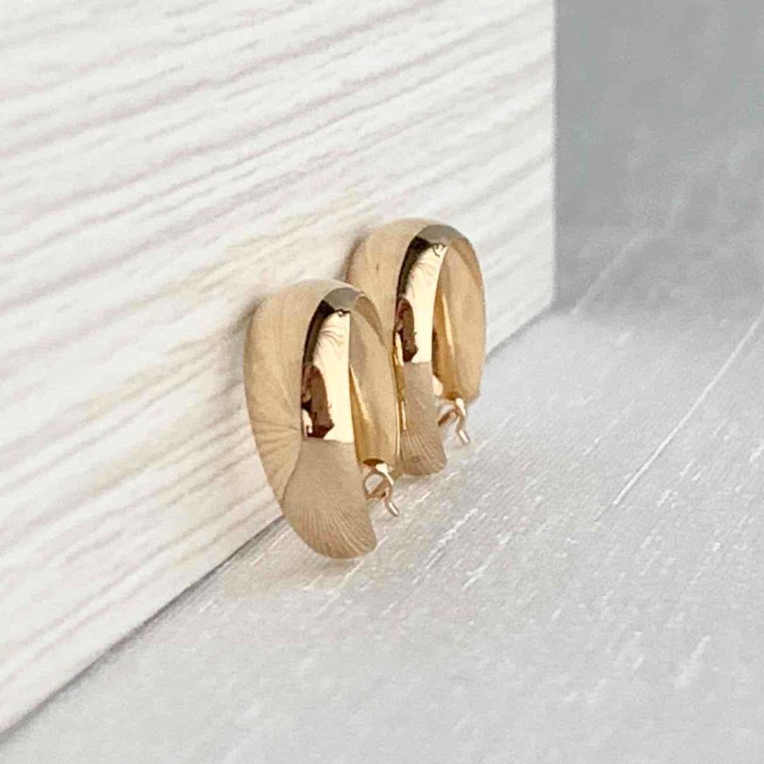 18金【5×13mm 月甲フープピアス】イエローゴールド K18刻印入 新品！