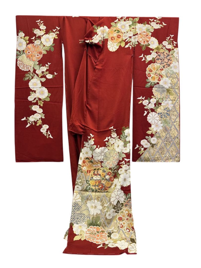 桃*ん様 正絹 振袖 仮絵羽 未仕立て品 9988