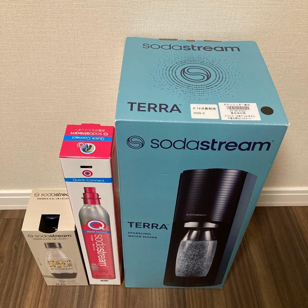 【新品】SodaStream TERRA スターターキット +ガスシリンダー 黒