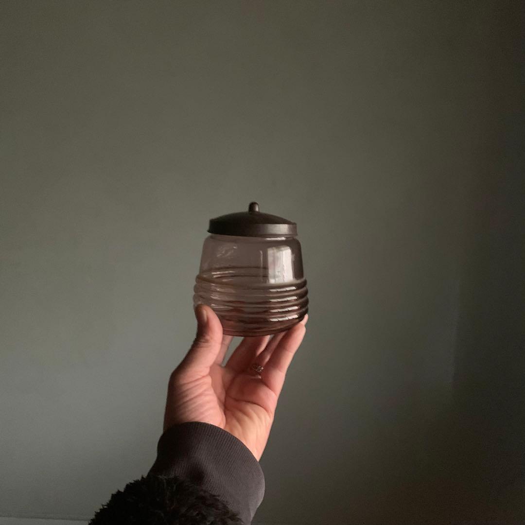 古い ガラス キャンディポット ガラス容器 古道具 アンティーク