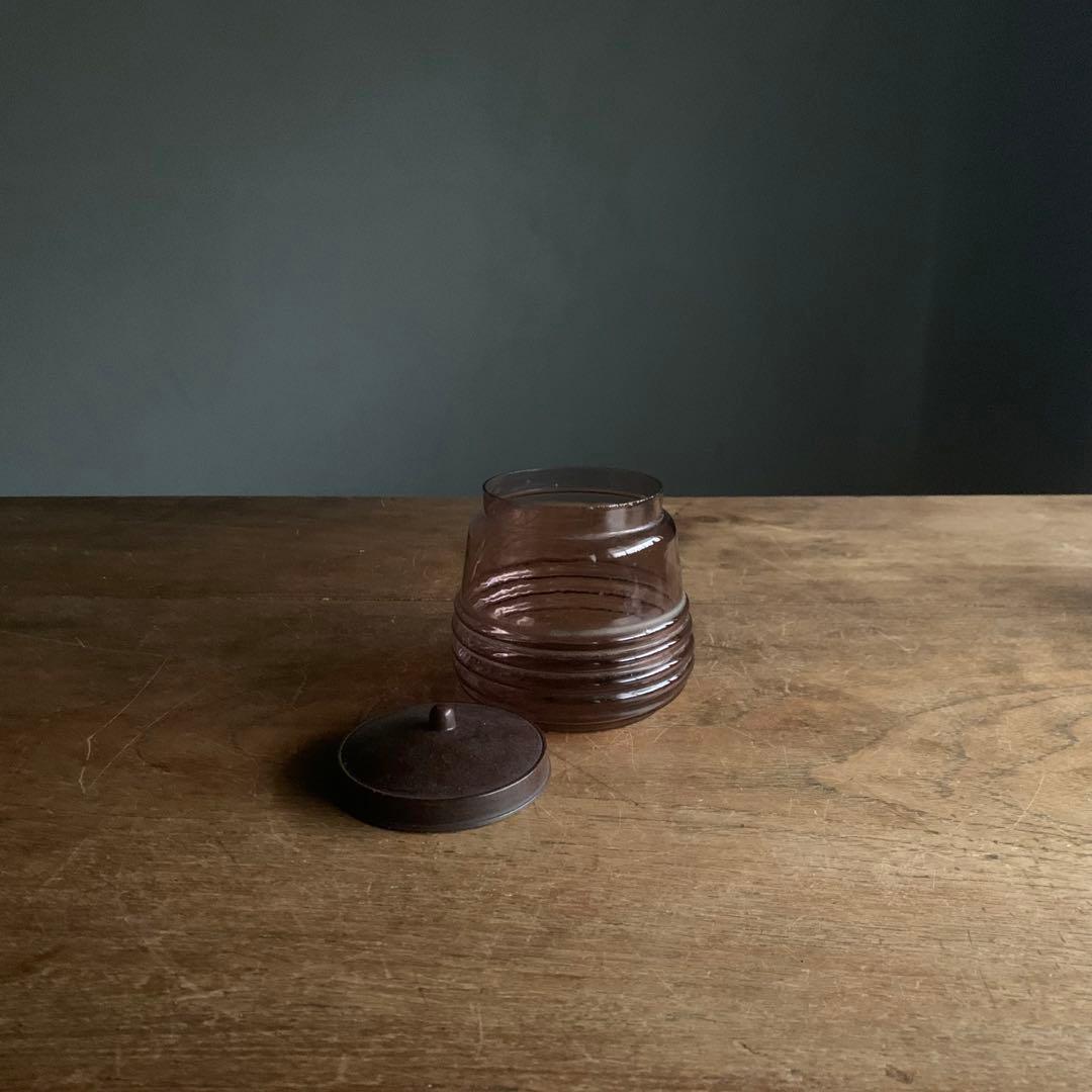 古い ガラス キャンディポット ガラス容器 古道具 アンティーク