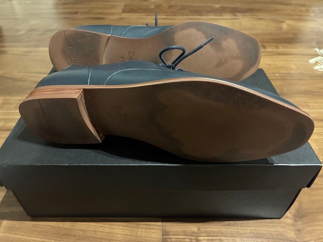 【極美品】コーチ プレーントゥ グラハムダービーシューズ 27cm ネイビー