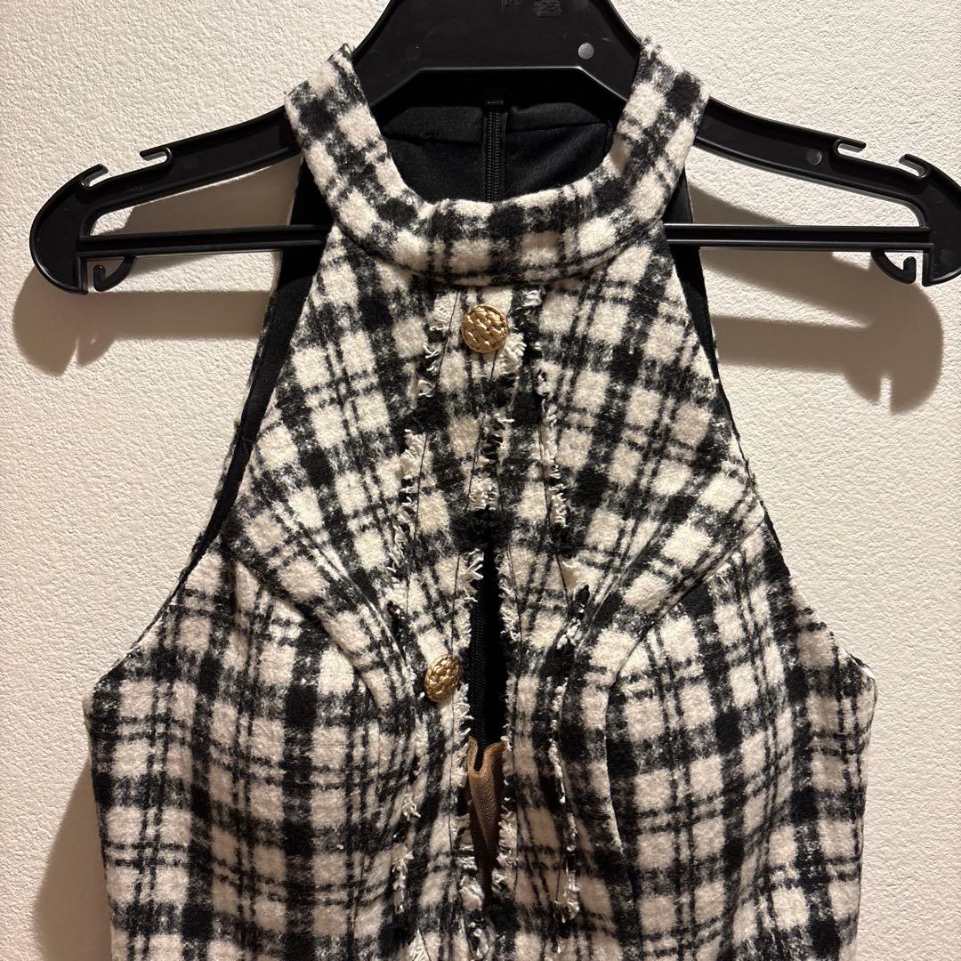 Sugar Angel Rチェック柄ハイネックミニドレスS