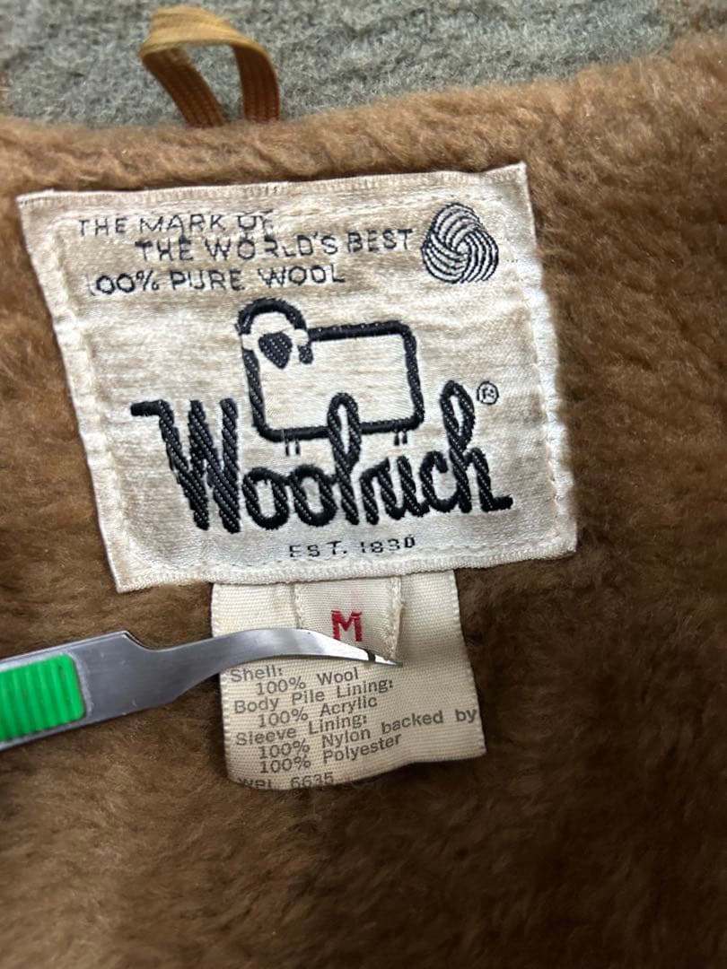 70's Woolrich ウールチェックジャケット 裏ボア　良配色