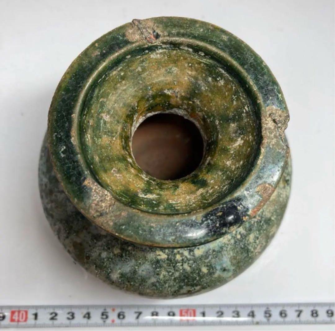 中国 漢時代　漢緑釉壺 高さ13.5cm 陶瓷Y09