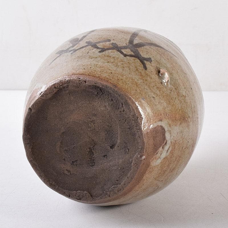 唐津焼　古唐津　絵唐津　草文　一輪生　徳利　時代箱　M　R8659