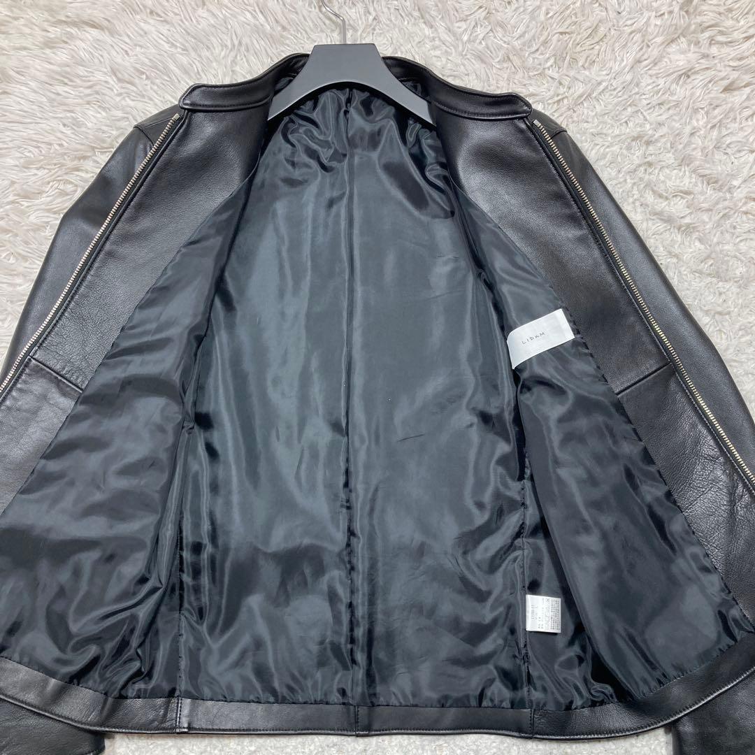 極美品 リドム ライダースジャケット シングル シープスキン 希少Lサイズ 黒