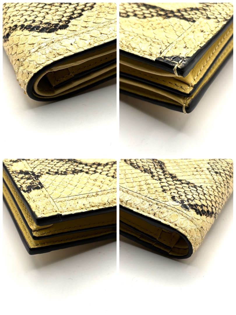 希少 グッチ ダイアナ パイソン マーモント GG バンブー 二つ折り財布 箱