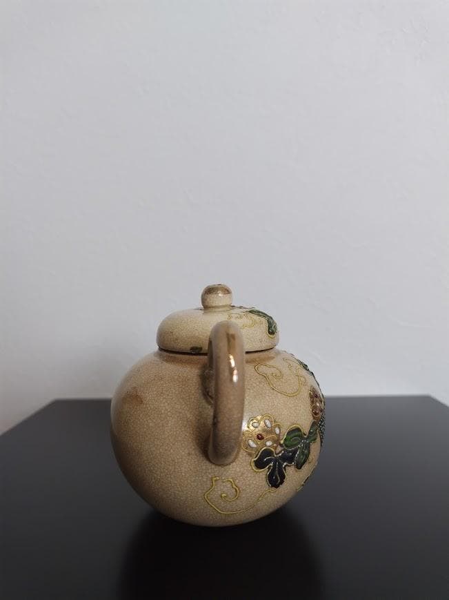 年代物　古清水　清水焼　湯呑　湯冷まし　急須茶器3点セット　陶器製　焼物