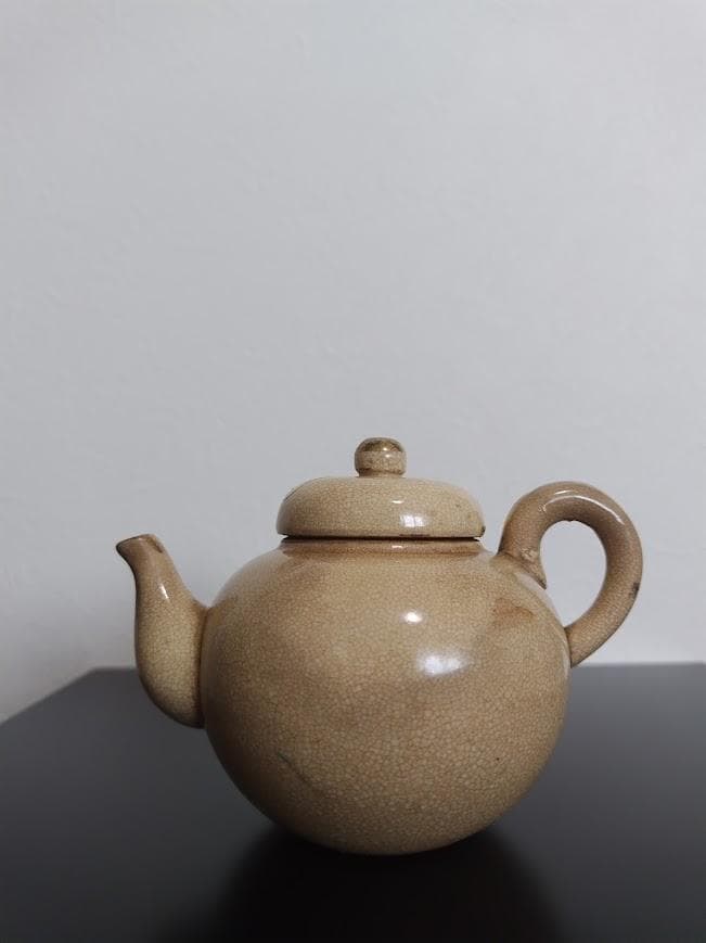 年代物　古清水　清水焼　湯呑　湯冷まし　急須茶器3点セット　陶器製　焼物