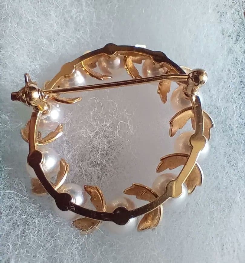 い*な様 ミキモト　K18　月桂樹　パール　ブローチ　真珠　金　卒園式　入学式