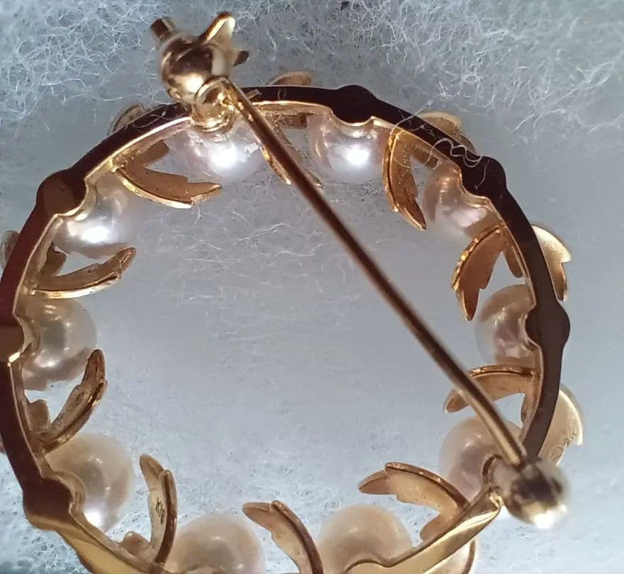 い*な様 ミキモト　K18　月桂樹　パール　ブローチ　真珠　金　卒園式　入学式