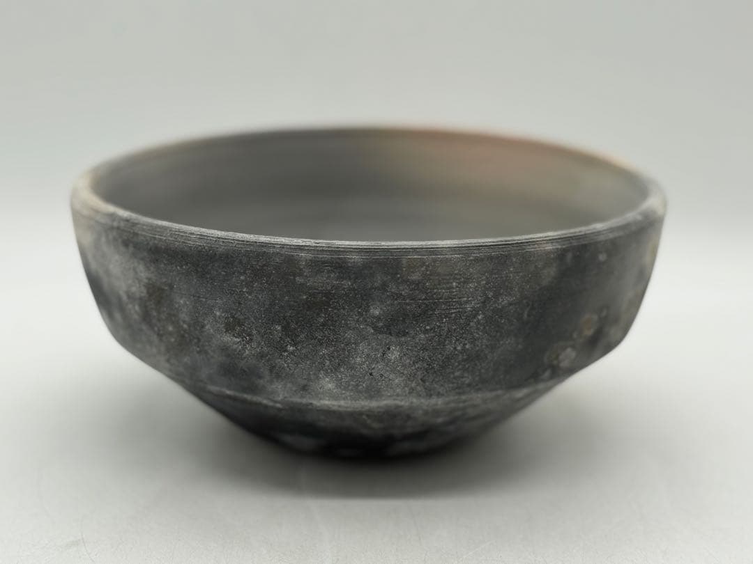 坂田甚内作　灰陶　鉢　葉紋　送料込み250611