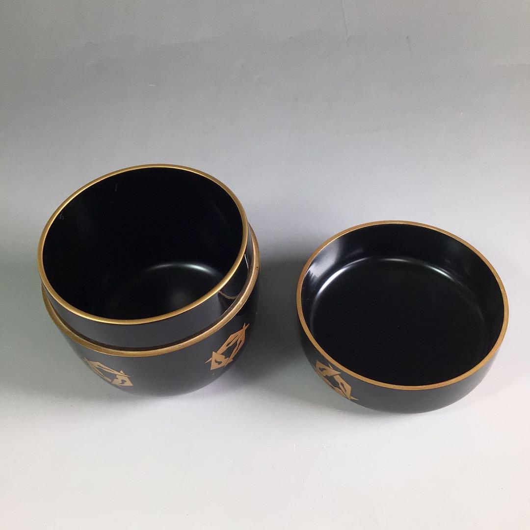 Ｒ６３０　棗　『漆匠　関口輔聖作』『鱗鶴蒔絵』『大棗』　共箱　茶道具