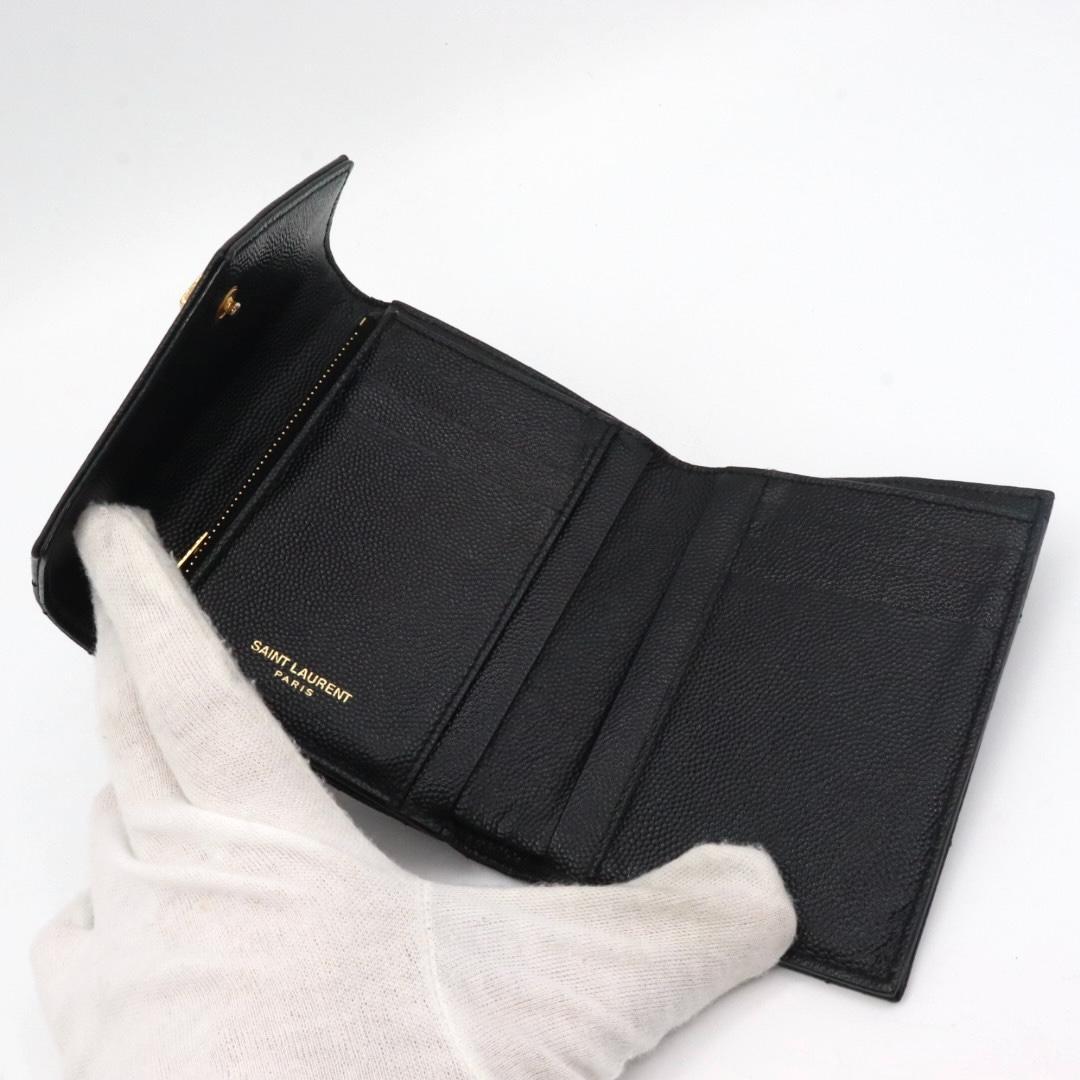 美品　サンローランパリ　YSL Vステッチ　折り財布　ブラック