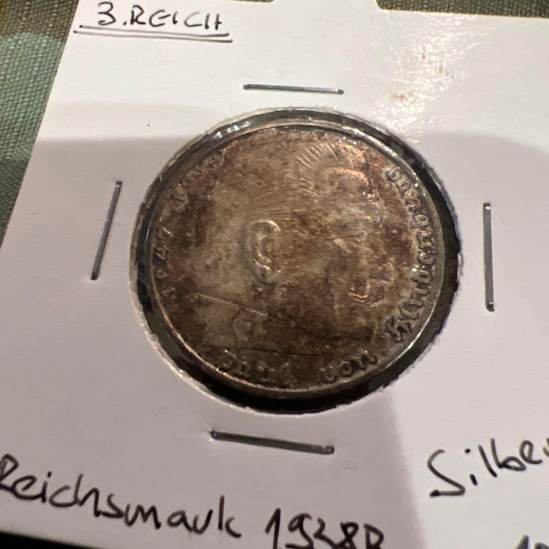 本物保証第二次世界大戦中ドイツ第三帝国廃盤純銀1938 年アンティーク貴重